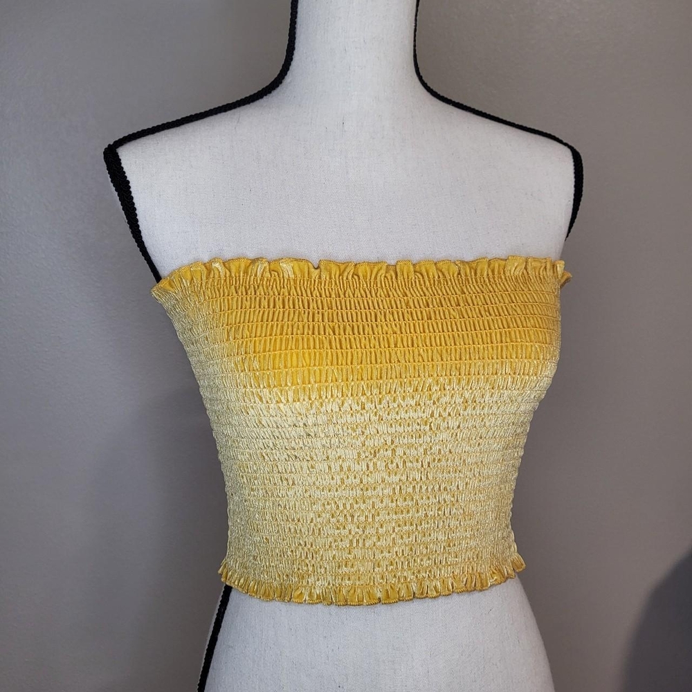Hollister Co. Yellow Smocked Tube Top